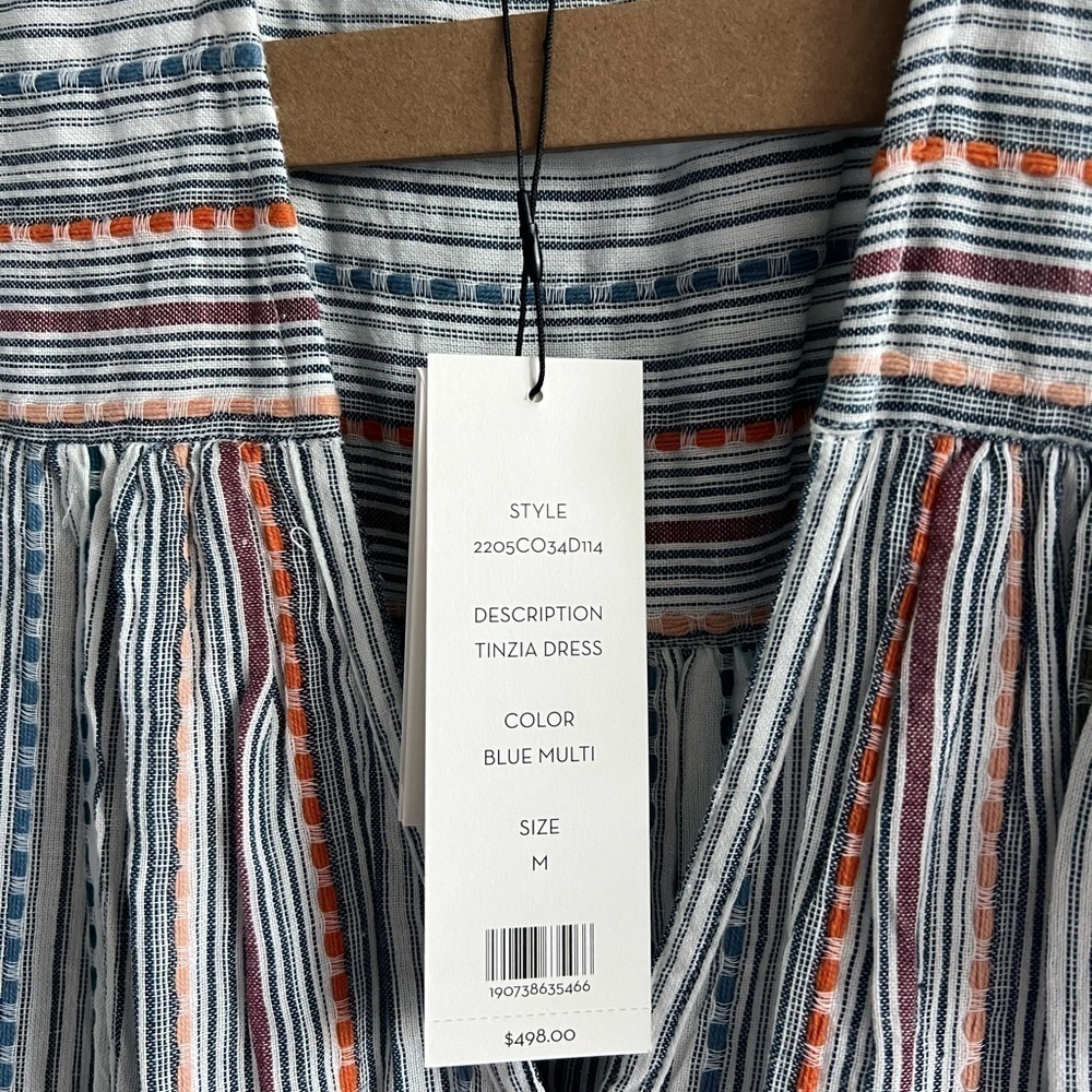 Veronica Beard Tinzia Striped Dress: Blue Multi - Picture 11 of 13